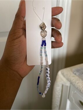 “Beautiful” Phone Charm Lanyard - cell phone wristlet bracelet strap